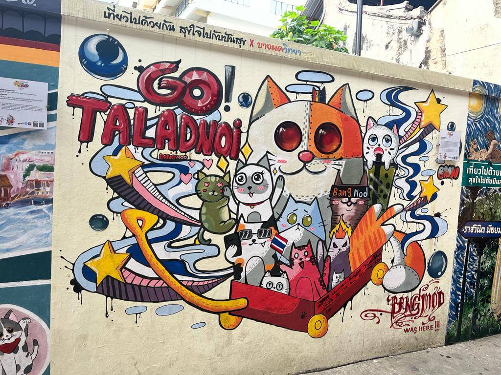 Talat Noi Street Art on a Wall in Bangkok